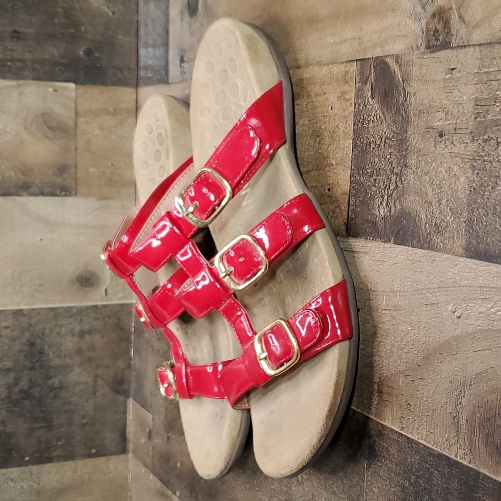 Vionic Misa Adjustable Strap Slide Size 9 Red Pat… - image 4